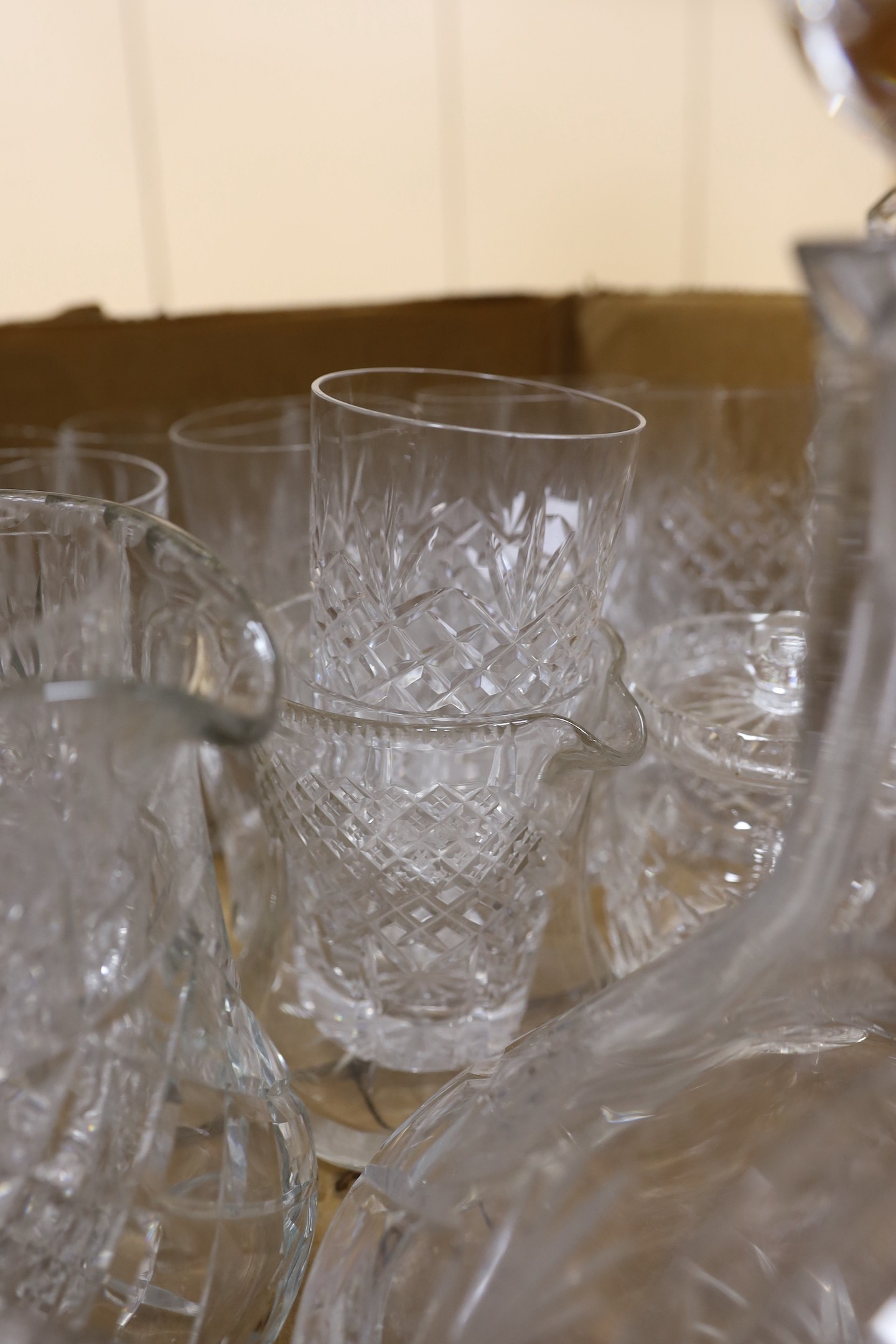 A quantity of cut glassware - 1 box